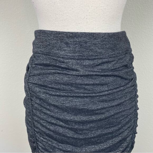 Athleta Black Ruched Knit Bodycon Skirt Medium - Picture 3 of 8